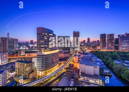 Tokyo, Giappone cityscape di Shiodome. Foto Stock