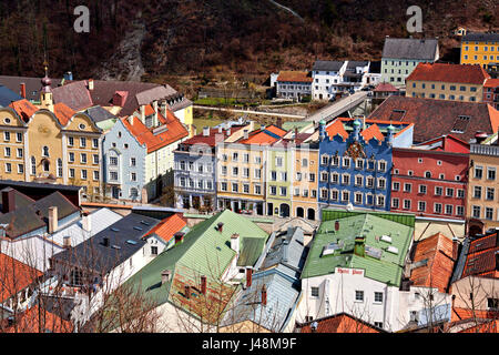 Market Place, Burghausen Alta Baviera Germania Foto Stock