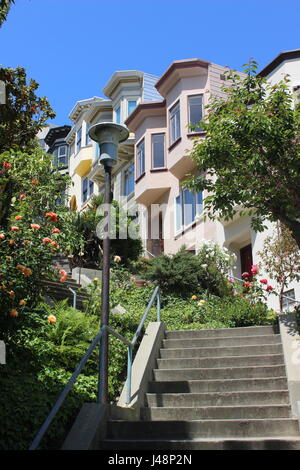 Vallejo Street scalinata, Telegraph Hill, San Francisco Foto Stock