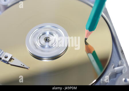 Record simbolico di dati sul disco rigido Foto Stock