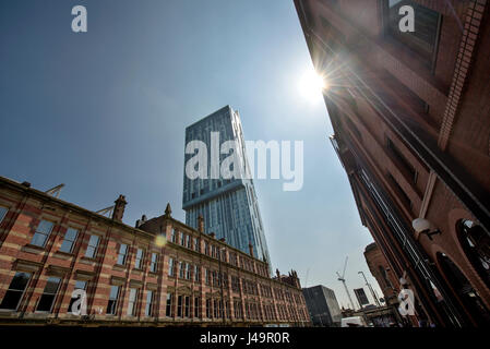 Beetham Tower da Deansgate, Manchester Foto Stock