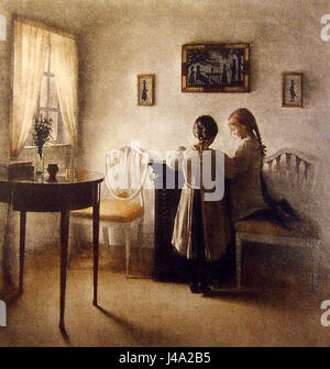 Peter Vilhelm Ilsted (artista danese, 1861 1933) due ragazze la riproduzione Foto Stock