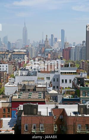 Vista di Manhattan presi da un tetto in Soho Foto Stock