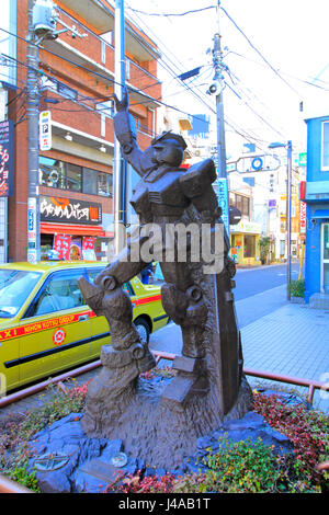 Mobile Suit Gundam statua st stazione Kamiigusa Suginami Tokyo Giappone Foto Stock