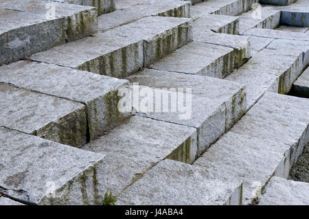 Grigio pietra da taglio terrazze sfondo astratto Foto Stock