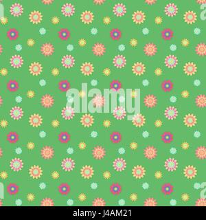 Abstract seamless pattern con fiori colorati. Fiori di carta Illustrazione Vettoriale