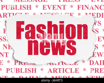 News concept: Fashion News sulla carta strappata sfondo Foto Stock