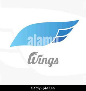 Creative vettore ala logo design. Segno del vettore. Logotipo di carattere dei simboli. Logo design icona Illustrazione Vettoriale