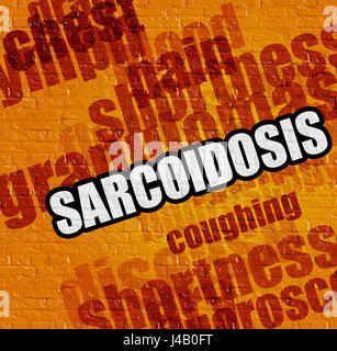 Concetto di salute: la sarcoidosi sulla parete gialla . Foto Stock
