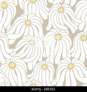 Motivo senza cuciture con fiori camomilla Illustrazione Vettoriale