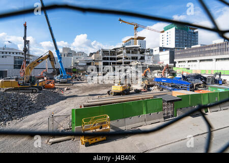 I lavori di demolizione in corso in Tapiola, Espoo, Finlandia, Europa, UE Foto Stock