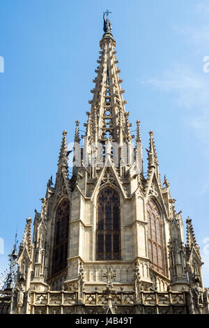 Centrale decorativo campanile della cattedrale di Barcellona. Foto Stock