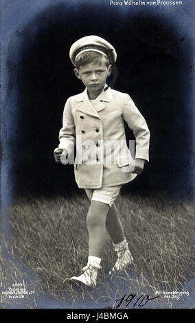 Il Prinz Wilhelm von Preussen fu una figura notevole nella Germania dell'inizio del XX secolo. Nato nella famiglia reale prussiana, giocò un ruolo significativo nel panorama socio-politico dell'epoca. Foto Stock