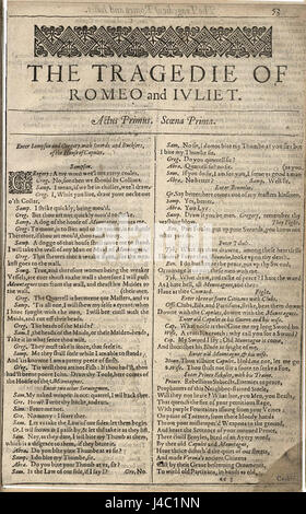 La RJ First Folio si riferisce alla prima edizione raccolta delle opere di William Shakespeare, pubblicata nel 1623. Questo folio è uno dei testi più importanti della letteratura inglese, che raccoglie 36 delle sue opere teatrali. Foto Stock