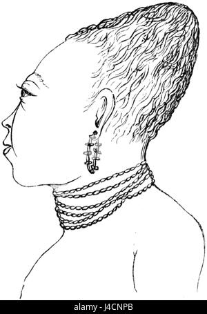 L'immagine mostra un bambino indiano dalla testa piatta del XIX secolo, illustrato nel PSM (Popular Science Monthly) volume 17, Plate D750. L’illustrazione illustra le caratteristiche fisiche uniche osservate nelle popolazioni indigene durante tale periodo. Foto Stock