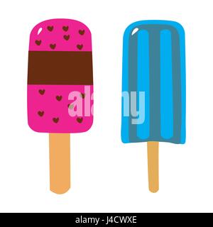 Congelati Popsicles vari sapori Illustrazione Vettoriale