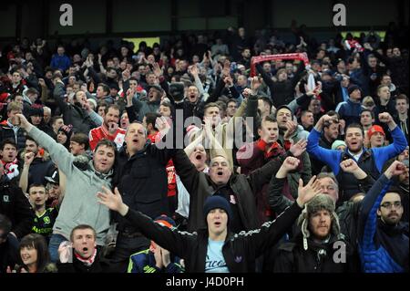 I fan di Middlesbrough Manchester City V MIDDLESBROUGH Manchester City V MIDDLESBROUG Etihad Stadium Manchester Inghilterra 24 Gennaio Foto Stock