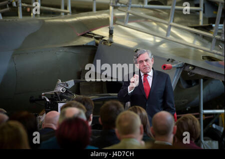 Ex primo ministro Gordon Brown facendo un discorso all'Università di Coventry per affari e per l'industria automobilistica. Foto Stock