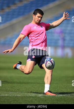 Stade Francais' Morne Steyn durante il capitano di eseguire a BT Murrayfield, Edimburgo. Foto Stock