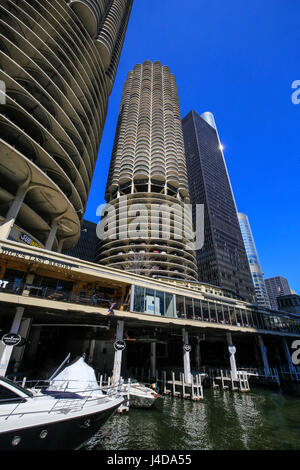 Marina City, Chicago, Illinois, USA, America del Nord, Marina City, Chicago, Illinois, USA, Nordamerika Foto Stock