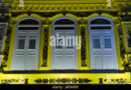 Architettura coloniale su Jonker Street, Malacca, Malaysia Foto Stock