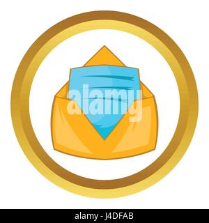 Busta aperta con il foglio di carta icona vettore Illustrazione Vettoriale