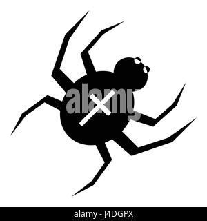 Ragno con croce sulla icona indietro, stile semplice Illustrazione Vettoriale