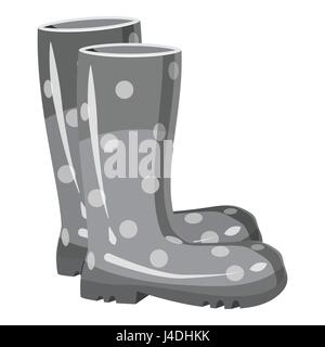 Stivali di gomma icona, grigio in stile monocromatico Illustrazione Vettoriale