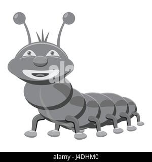 Icona di Caterpillar, grigio in stile monocromatico Illustrazione Vettoriale