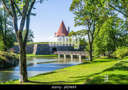 Il castello di Kuressaare in Saaremaa, Estonia Foto Stock