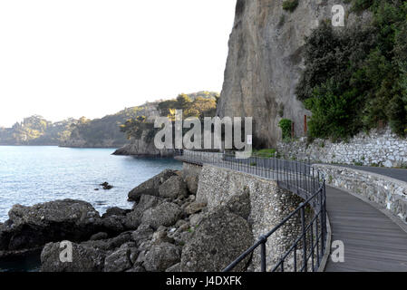 Il castello di Paraggi, villa Bonomi Bolchini, Portofino, Paraggi Santa Margherita Ligure, Italia Foto Stock