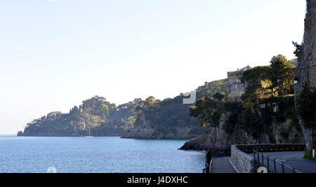 Il castello di Paraggi, villa Bonomi Bolchini, Portofino, Paraggi Santa Margherita Ligure, Italia Foto Stock