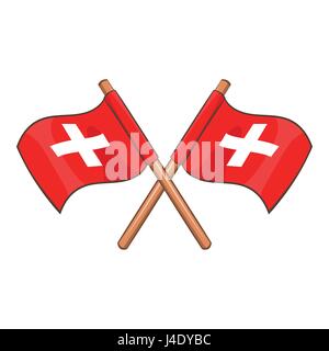 La Svizzera icona Flag, stile cartoon Illustrazione Vettoriale