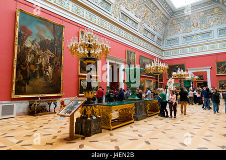 Interno del palazzo d'inverno, membro Hermitage Museum, Sito Patrimonio Mondiale dell'UNESCO, San Pietroburgo, Russia, Europa Foto Stock