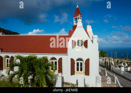 Case tradizionali in Windwardside, Saba, Antille olandesi, West Indies, dei Caraibi e America centrale Foto Stock