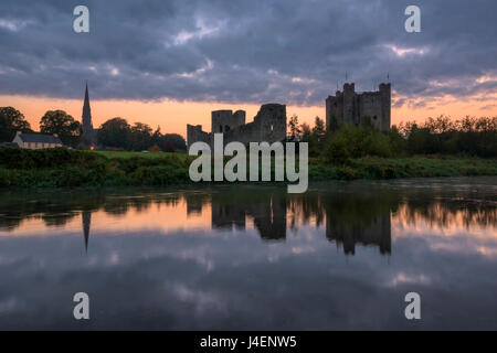 Castello di Trim, nella contea di Meath, Leinster, Repubblica di Irlanda, Europa Foto Stock