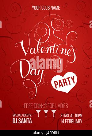 Volantino festa di San Valentino Illustrazione Vettoriale