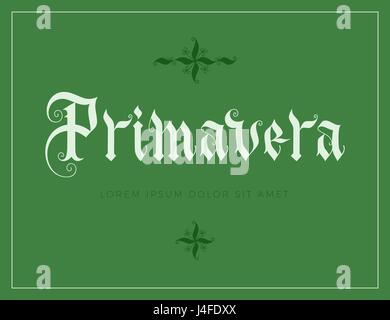 Scritta a mano Primavera Illustrazione Vettoriale