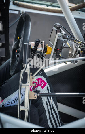 L'interno di Chris Smiley's BTCC Chevrolet race car a Thruxton circuito. Foto Stock