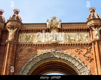 Arc de Triomf, Barcelona, Spagna. Foto Stock