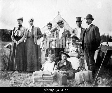 La tenda SF del 1906 si riferisce a un evento storico o a una mostra a San Francisco, probabilmente correlata alle conseguenze del terremoto del 1906 o a un evento notevole di quell'anno. Foto Stock
