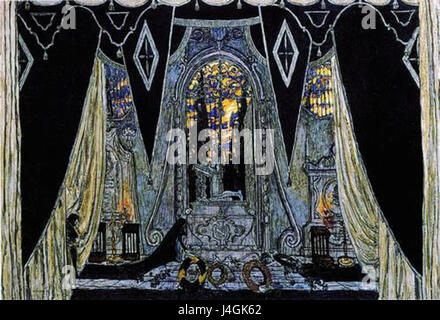 *Stone Guest*, un'opera di A. Golovin, è un pezzo notevole nel mondo del teatro o delle arti visive Il titolo suggerisce che potrebbe riferirsi a una performance o a un dipinto ispirato a temi di dramma ed espressione artistica. Foto Stock