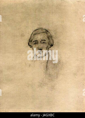 Questo è un ritratto di Taras Shevchenko, un importante poeta, artista e figura politica Ucraina. Le opere di Shevchenko hanno svolto un ruolo fondamentale nella rinascita nazionale Ucraina. Il ritratto riflette la sua eredità come icona della cultura e dell'indipendenza Ucraina. Foto Stock