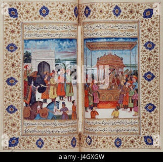 Shah Jahan sul trono di Pavone a Delhi rappresentanze di ricezione Foto Stock