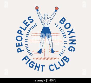 La Boxe sport etichetta di vettore per qualsiasi impiego Illustrazione Vettoriale