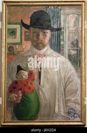 Ritratto di auto di Carl Larsson nel Corridoio Vasariano 2016 05 06 Foto Stock