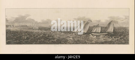 Sandy Hook è una barriera situata nel New Jersey, USA, nota per il suo ruolo storico nella difesa militare americana, in particolare durante la guerra del 1812. Oggi è un'area protetta con un notevole valore ambientale e ricreativo. Foto Stock