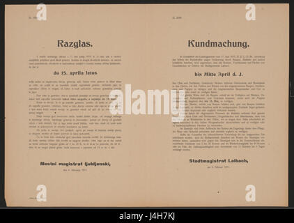 Questo è un poster multilingue del 1917 pubblicato a Laibach (Lubiana), che promuove la protezione della cultura del suolo. Riflette la consapevolezza agricola e ambientale durante la prima guerra mondiale Foto Stock
