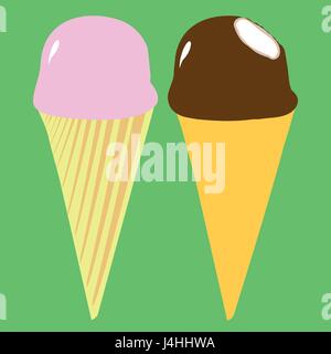 Serie di coni gelato Illustrazione Vettoriale