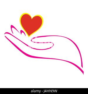 Mano e il cuore Illustrazione Vettoriale